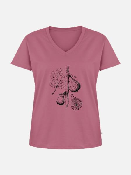 Feige-v10 [Konvertiert] - Frauen Premium Bio T-Shirt mit V-Ausschnitt - Mauve