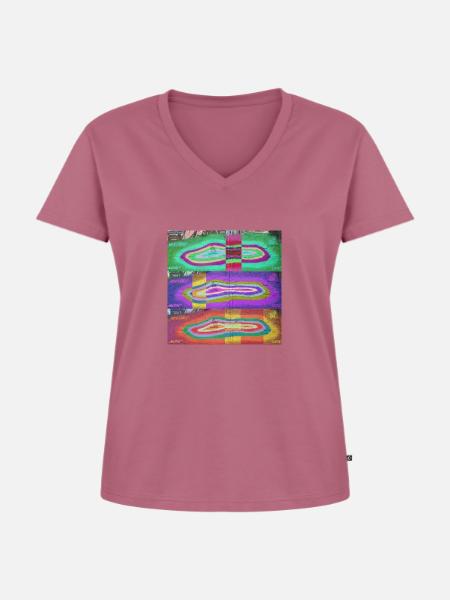 liquid portal - Frauen Premium Bio T-Shirt mit V-Ausschnitt - Mauve