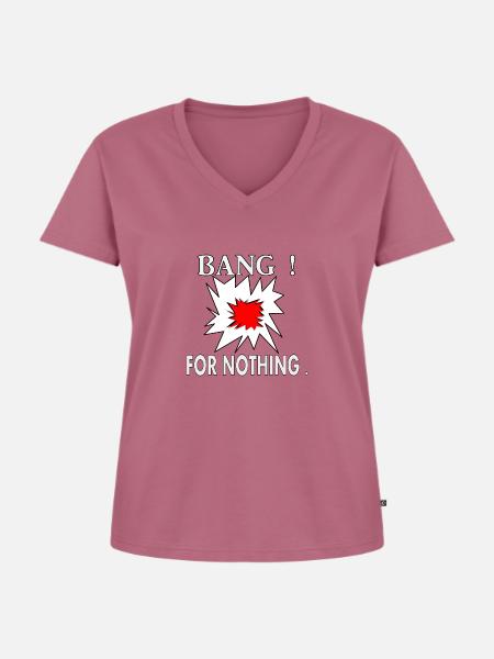 Knallen! Umsonst. - Frauen Premium Bio T-Shirt mit V-Ausschnitt - Mauve