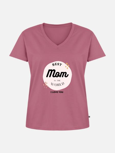 Beste mama - Frauen Premium Bio T-Shirt mit V-Ausschnitt - Mauve
