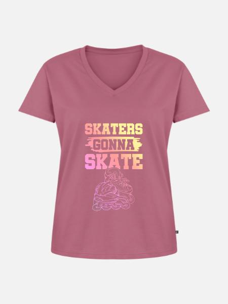 skate skaten - Frauen Premium Bio T-Shirt mit V-Ausschnitt - Mauve