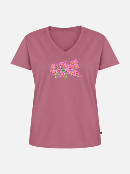 Blumen bunt Geschenk - Frauen Premium Bio T-Shirt mit V-Ausschnitt - Mauve