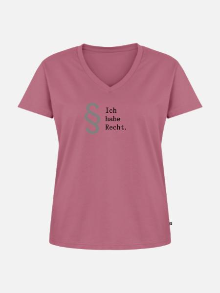 Ich habe Recht - Frauen Premium Bio T-Shirt mit V-Ausschnitt - Mauve