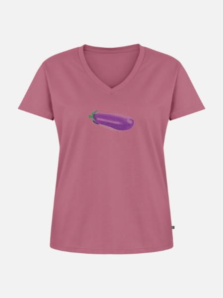 Aubergine - Frauen Premium Bio T-Shirt mit V-Ausschnitt - Mauve