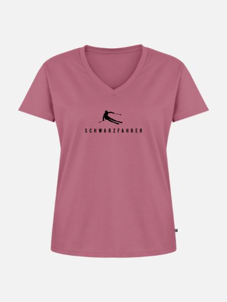 Schwarzfahrer T-Shirtdesign - Frauen Premium Bio T-Shirt mit V-Ausschnitt - Mauve
