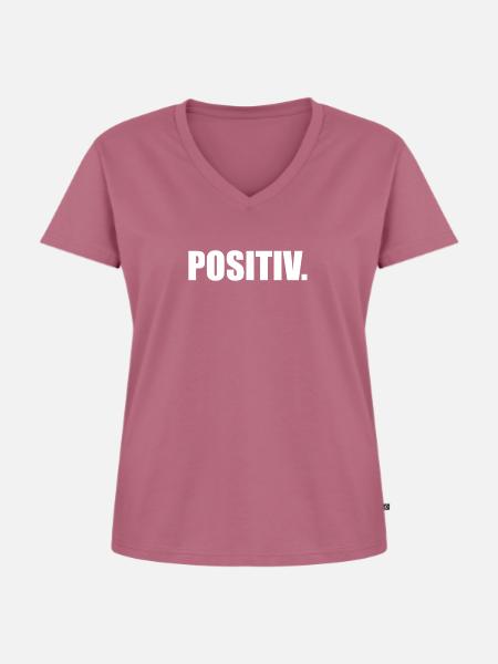 POSITIV. - Frauen Premium Bio T-Shirt mit V-Ausschnitt - Mauve
