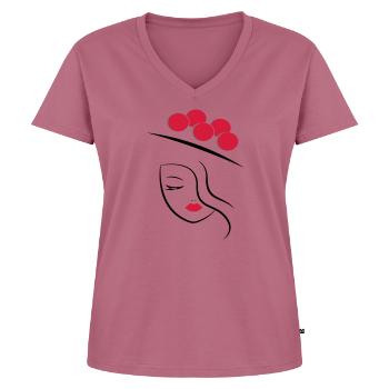 Schwarzwald Mädle ohne Schriftzug - Frauen Premium Bio T-Shirt mit V-Ausschnitt - Mauve - Vorne - AI Model Female 172 dark (172cm)