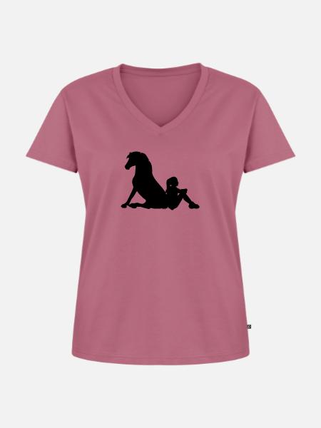wahre Freundschaft - Frauen Premium Bio T-Shirt mit V-Ausschnitt - Mauve