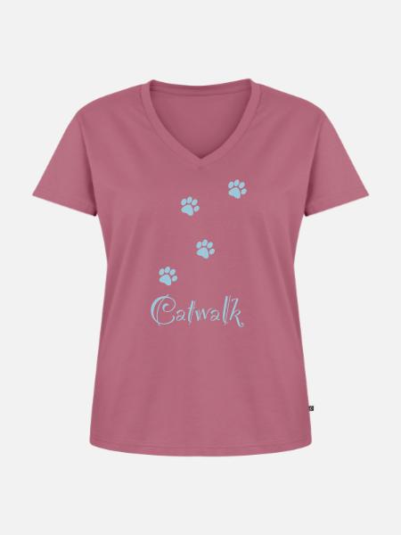Catwalk - Frauen Premium Bio T-Shirt mit V-Ausschnitt - Mauve