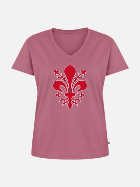 Giglio Firenze - Frauen Premium Bio T-Shirt mit V-Ausschnitt - Mauve