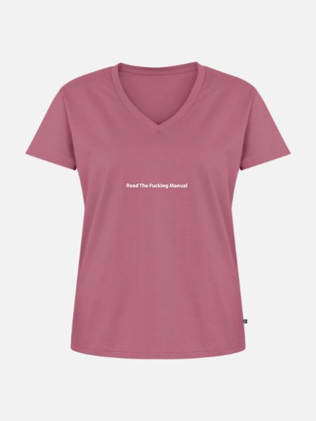 READ THE FUCKING MANUAL - Frauen Premium Bio T-Shirt mit V-Ausschnitt - Mauve