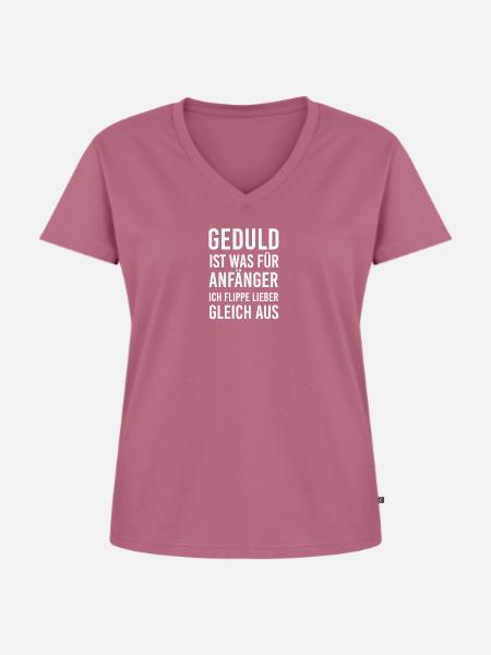 Lustig - Frauen Premium Bio T-Shirt mit V-Ausschnitt - Mauve