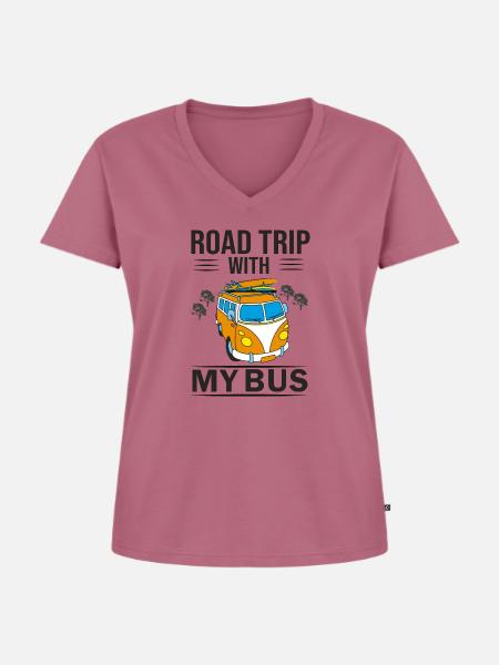 Road trip - Frauen Premium Bio T-Shirt mit V-Ausschnitt - Mauve