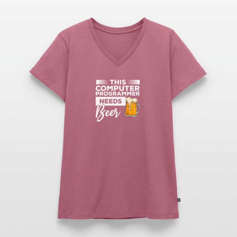 Dieser Computerprogrammierer braucht Bierprogrammierung Frauen Premium Bio T-Shirt mit V-Ausschnitt