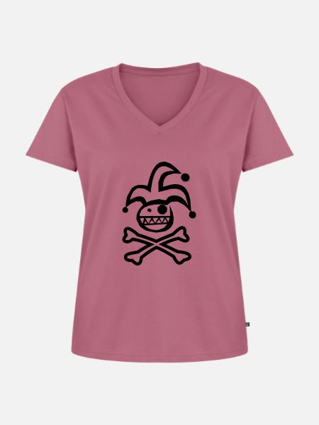 narrenpirat - Frauen Premium Bio T-Shirt mit V-Ausschnitt - Mauve