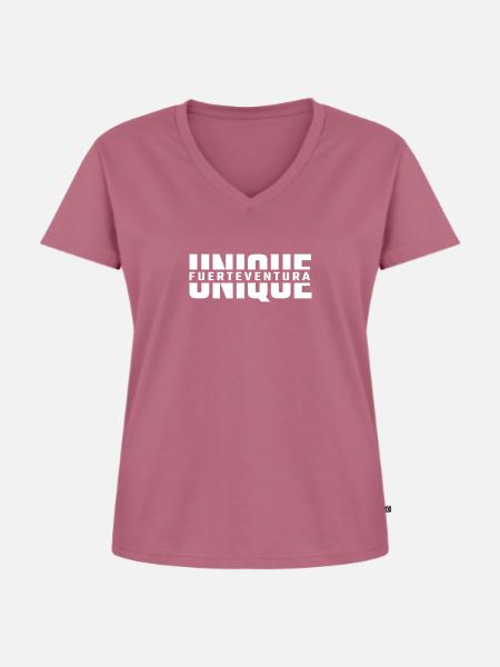 Unique Fuerteventura - Frauen Premium Bio T-Shirt mit V-Ausschnitt - Mauve
