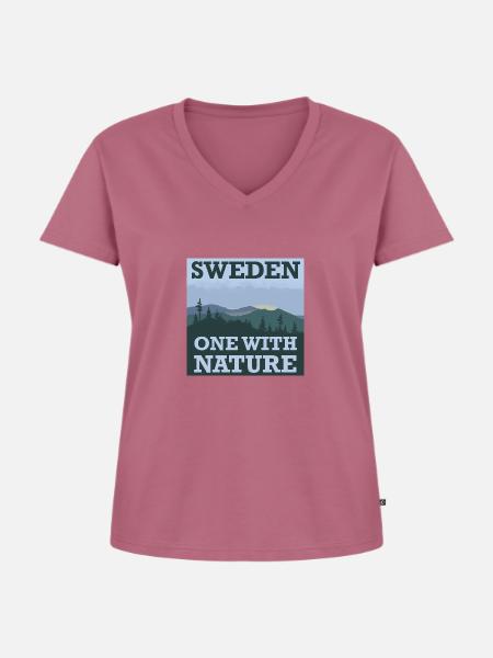 Eins mit der Natur. - Frauen Premium Bio T-Shirt mit V-Ausschnitt - Mauve