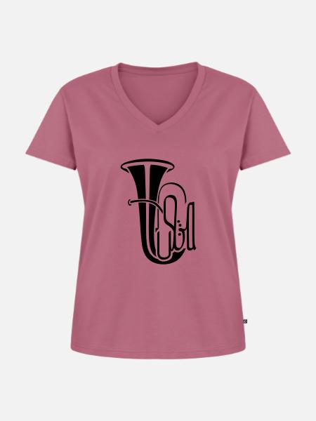 Tuba II - Frauen Premium Bio T-Shirt mit V-Ausschnitt - Mauve