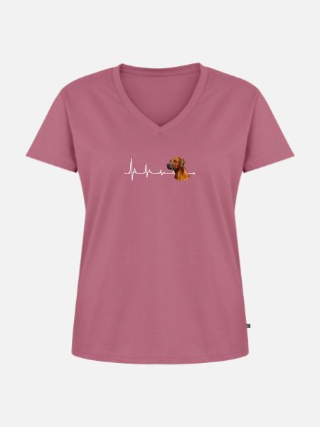 Rhodesian Ridgeback - Frauen Premium Bio T-Shirt mit V-Ausschnitt - Mauve