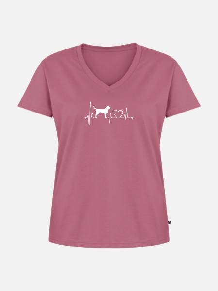 Labrador - Frauen Premium Bio T-Shirt mit V-Ausschnitt - Mauve