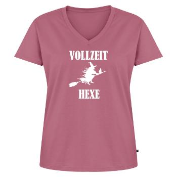 Hexe - Frauen Premium Bio T-Shirt mit V-Ausschnitt - Mauve - Vorne - AI Model Female 172 dark (172cm)