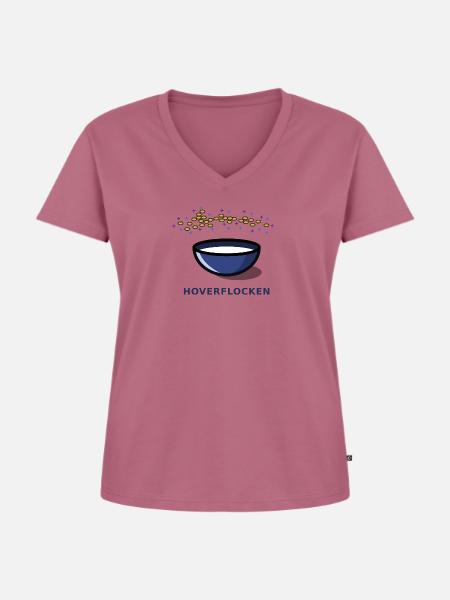 3 Hoverflocken - Frauen Premium Bio T-Shirt mit V-Ausschnitt - Mauve