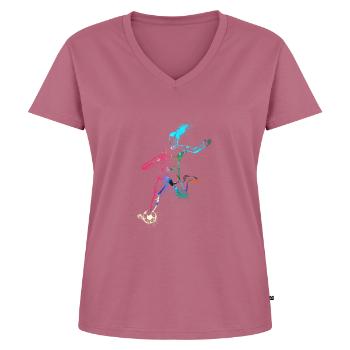 fussbFußball ,Fußballerin , Frauenfußball,graffiti - Frauen Premium Bio T-Shirt mit V-Ausschnitt - Mauve - Vorne - AI Model Female 172 dark (172cm)