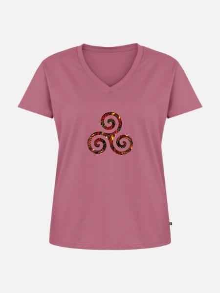 Triskel - Frauen Premium Bio T-Shirt mit V-Ausschnitt - Mauve