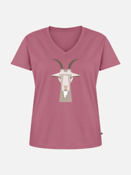 Bergziege - Frauen Premium Bio T-Shirt mit V-Ausschnitt - Mauve