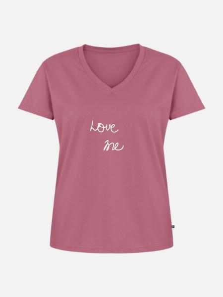 Love me - Frauen Premium Bio T-Shirt mit V-Ausschnitt - Mauve