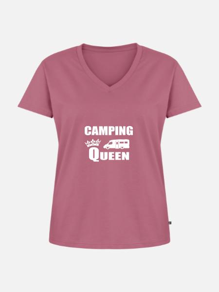 Camping - Frauen Premium Bio T-Shirt mit V-Ausschnitt - Mauve