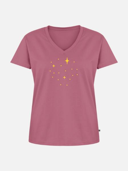 Sternenhimmel Stern - Frauen Premium Bio T-Shirt mit V-Ausschnitt - Mauve