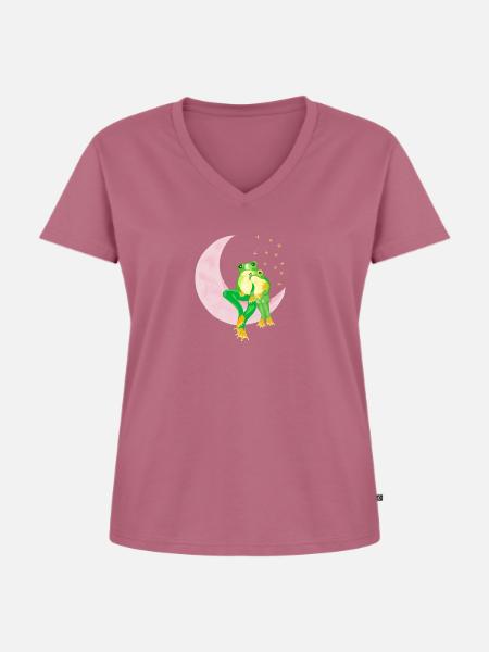 Liebende Fröschen - Frauen Premium Bio T-Shirt mit V-Ausschnitt - Mauve