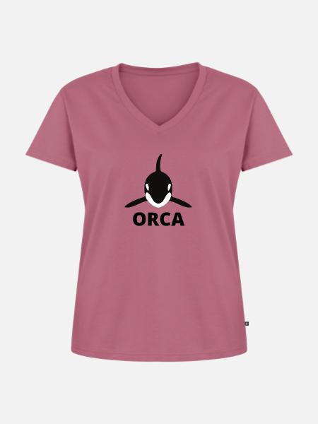 Orca-Schwertwal - Frauen Premium Bio T-Shirt mit V-Ausschnitt - Mauve