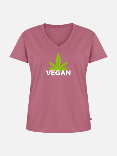 VEGAN - Frauen Premium Bio T-Shirt mit V-Ausschnitt - Mauve