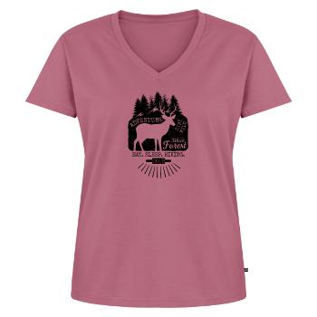 Black Forest - Frauen Premium Bio T-Shirt mit V-Ausschnitt - Mauve - Vorne - AI Model Female 172 dark (172cm)