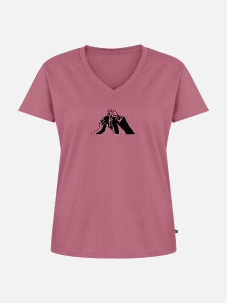 Pinnekes - Prost - Frauen Premium Bio T-Shirt mit V-Ausschnitt - Mauve