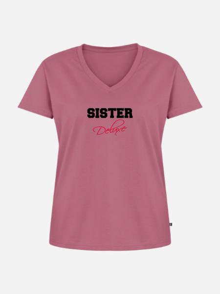 Sister Deluxe - Frauen Premium Bio T-Shirt mit V-Ausschnitt - Mauve