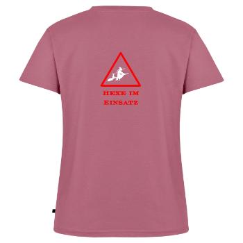 Hexe im Einsatz - Frauen Premium Bio T-Shirt mit V-Ausschnitt - Mauve - Hinten - AI Model Female 172 dark (172cm)