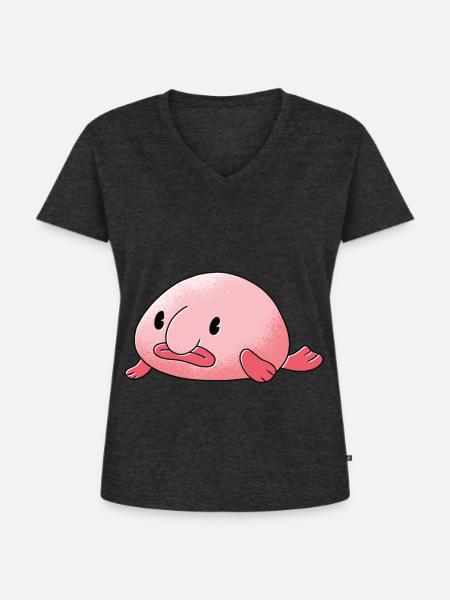 Blopfisch Sarkasmus Lustiger Spruch - Frauen Premium Bio T-Shirt mit V-Ausschnitt - Anthrazit meliert