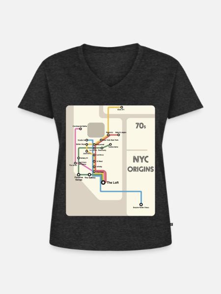 Die Ursprünge der NYC Disco - Frauen Premium Bio T-Shirt mit V-Ausschnitt - Anthrazit meliert