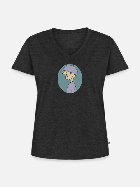 Prince Charming - Frauen Premium Bio T-Shirt mit V-Ausschnitt - Anthrazit meliert