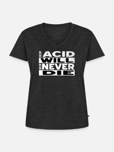 acid will - Frauen Premium Bio T-Shirt mit V-Ausschnitt - Anthrazit meliert
