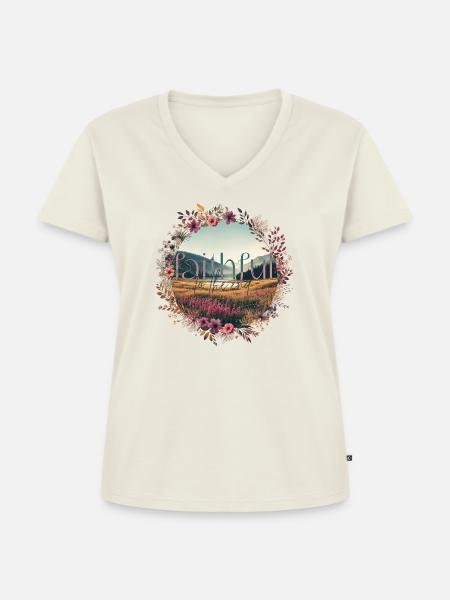 Faithful to the End - Frauen Premium Bio T-Shirt mit V-Ausschnitt - Naturweiß