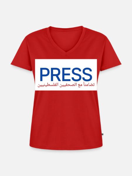 Pressefreiheit - Frauen Premium Bio T-Shirt mit V-Ausschnitt - Rot