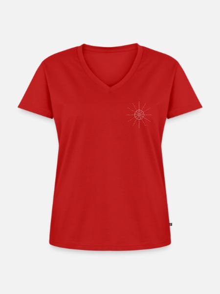 Sunshine  - Frauen Premium Bio T-Shirt mit V-Ausschnitt - Rot