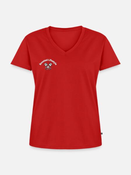 Boosted Lifestyle - Frauen Premium Bio T-Shirt mit V-Ausschnitt - Rot