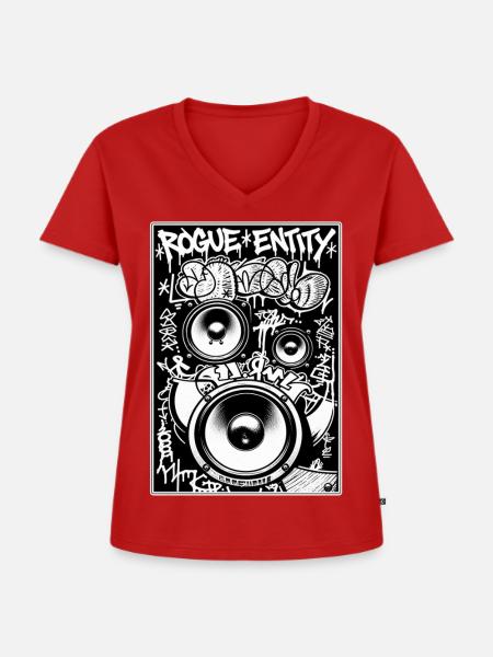 Rogue Entity Graffiti-Sprecher - Frauen Premium Bio T-Shirt mit V-Ausschnitt - Rot