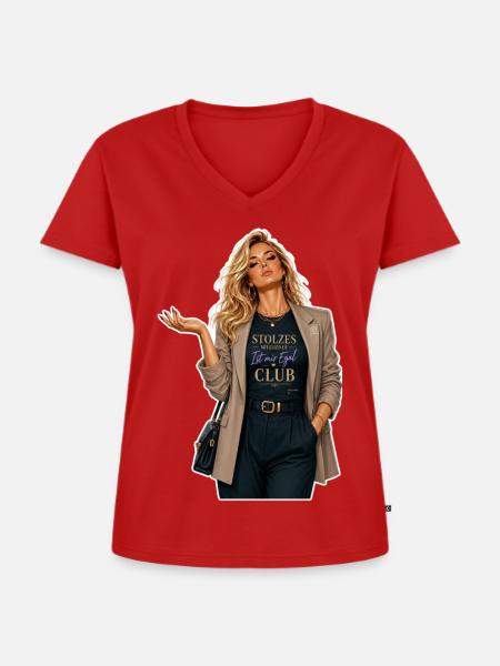 Stolzes Mitglied - Frauen Premium Bio T-Shirt mit V-Ausschnitt - Rot