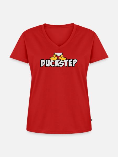 Duckstep (Dubstep) - Frauen Premium Bio T-Shirt mit V-Ausschnitt - Rot